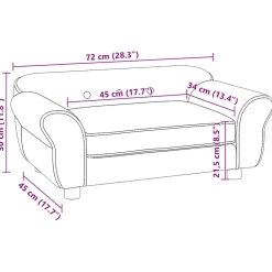 vidaXL Hondenbank 72x45x30 cm pluche donkergrijs