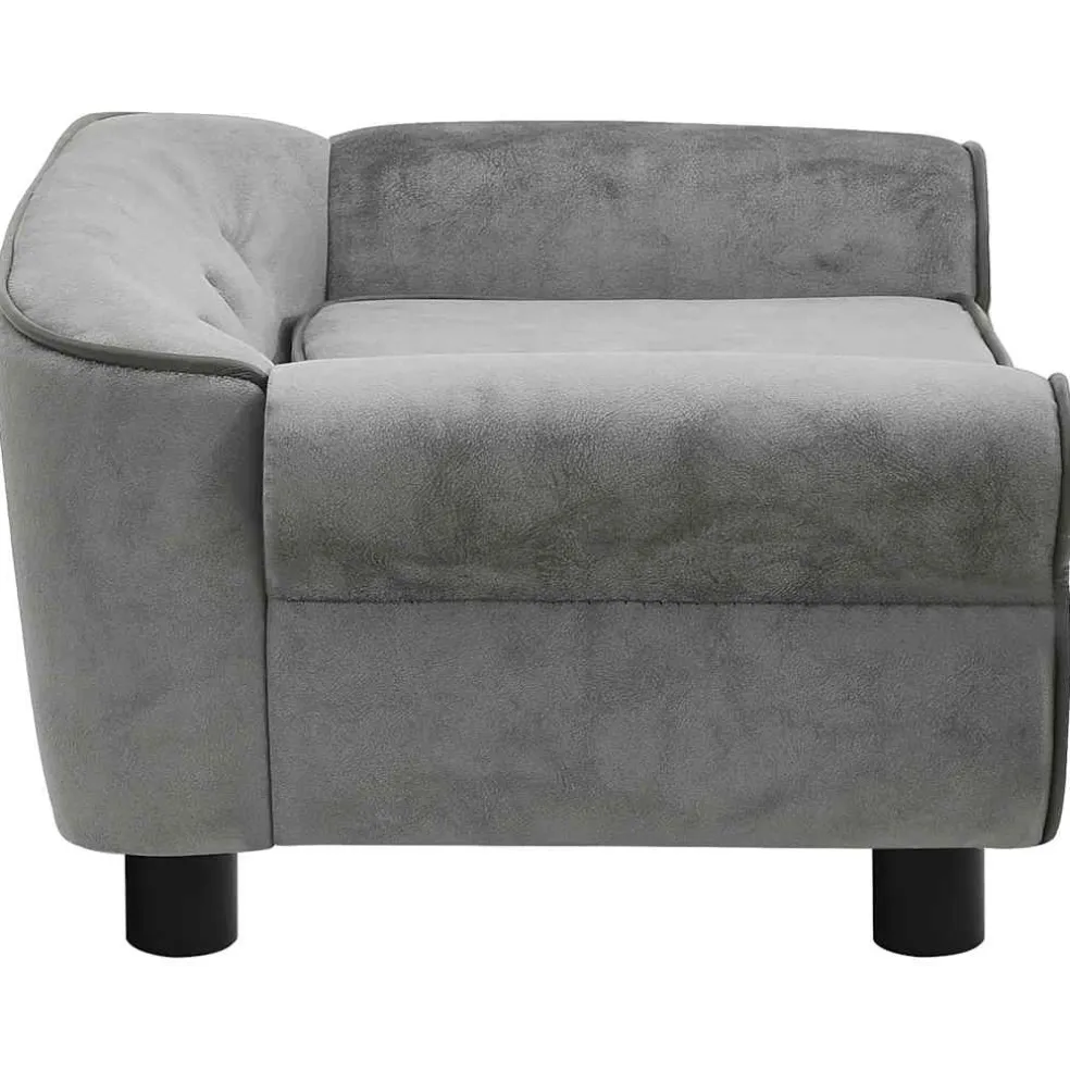 vidaXL Hondenbank 72x45x30 cm pluche donkergrijs