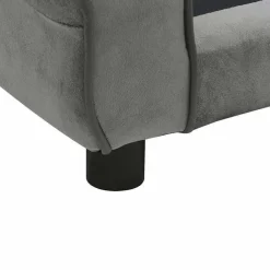 vidaXL Hondenbank 72x45x30 cm pluche donkergrijs