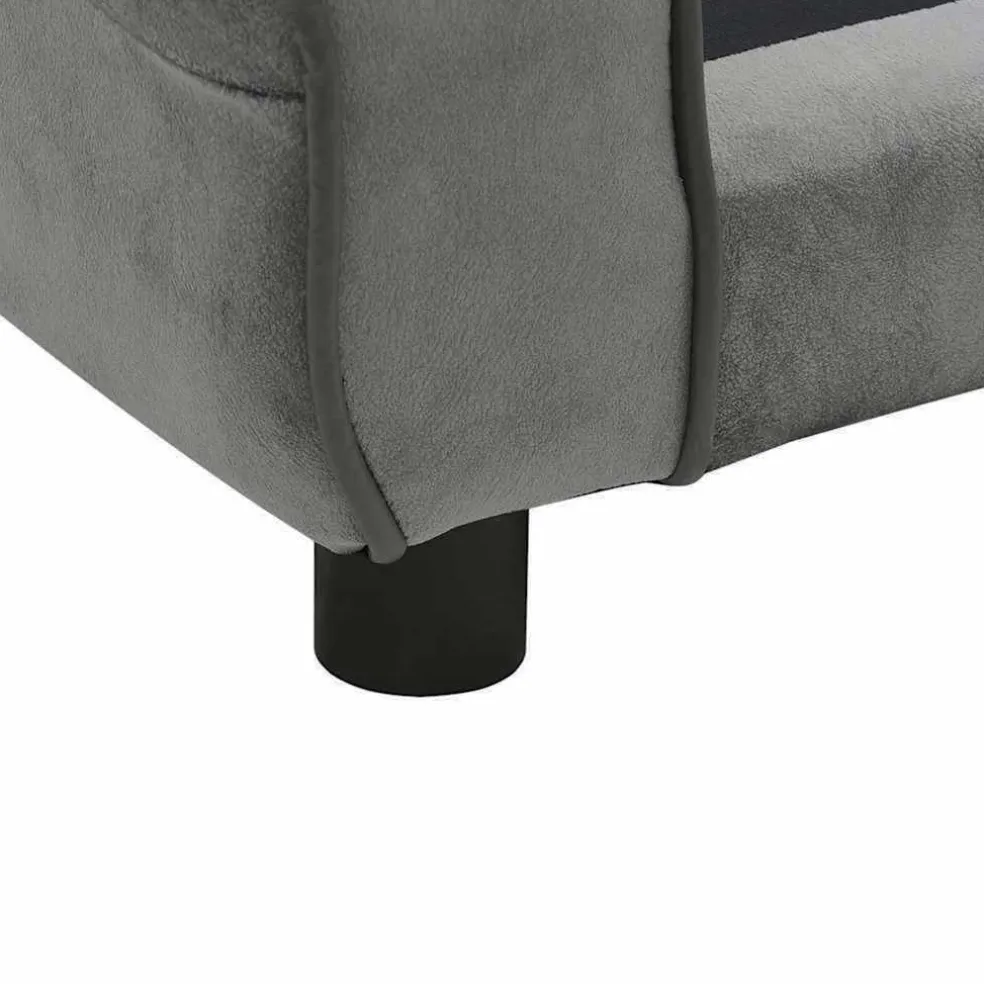 vidaXL Hondenbank 72x45x30 cm pluche donkergrijs