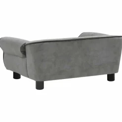 vidaXL Hondenbank 72x45x30 cm pluche donkergrijs
