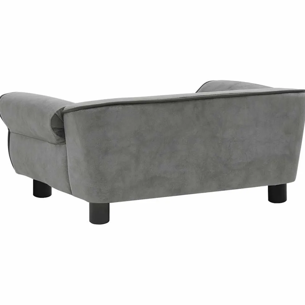 vidaXL Hondenbank 72x45x30 cm pluche donkergrijs