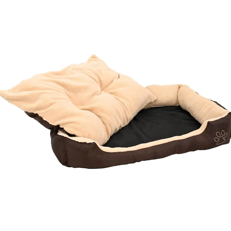 vidaXL Hondenbed bruin en beige XXL