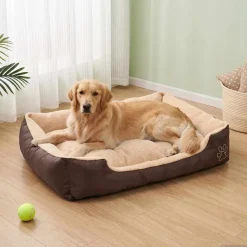 vidaXL Hondenbed bruin en beige XXL