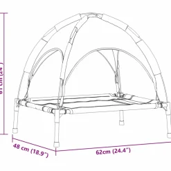 vidaXL Hondenbed Bruin 62 x 48 x 61 cm Staal
