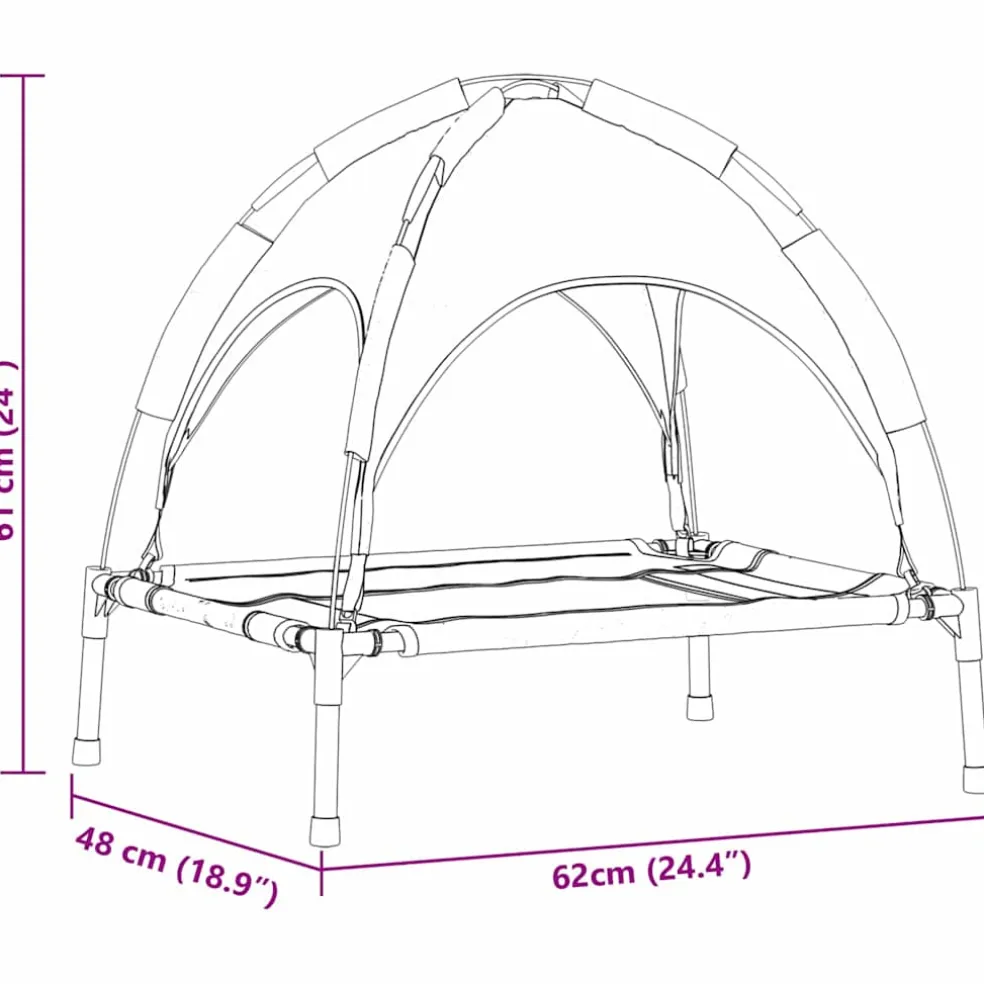 vidaXL Hondenbed Bruin 62 x 48 x 61 cm Staal