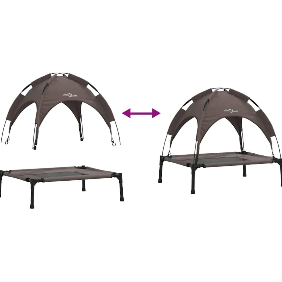 vidaXL Hondenbed Bruin 62 x 48 x 61 cm Staal