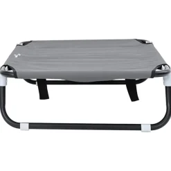 vidaXL Hondenbed 70 x 46 x 18 cm Staal Lichtgrijs