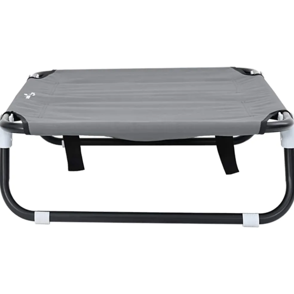 vidaXL Hondenbed 70 x 46 x 18 cm Staal Lichtgrijs