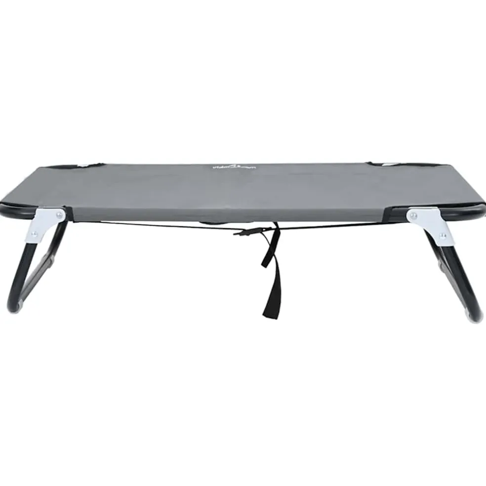 vidaXL Hondenbed 70 x 46 x 18 cm Staal Lichtgrijs
