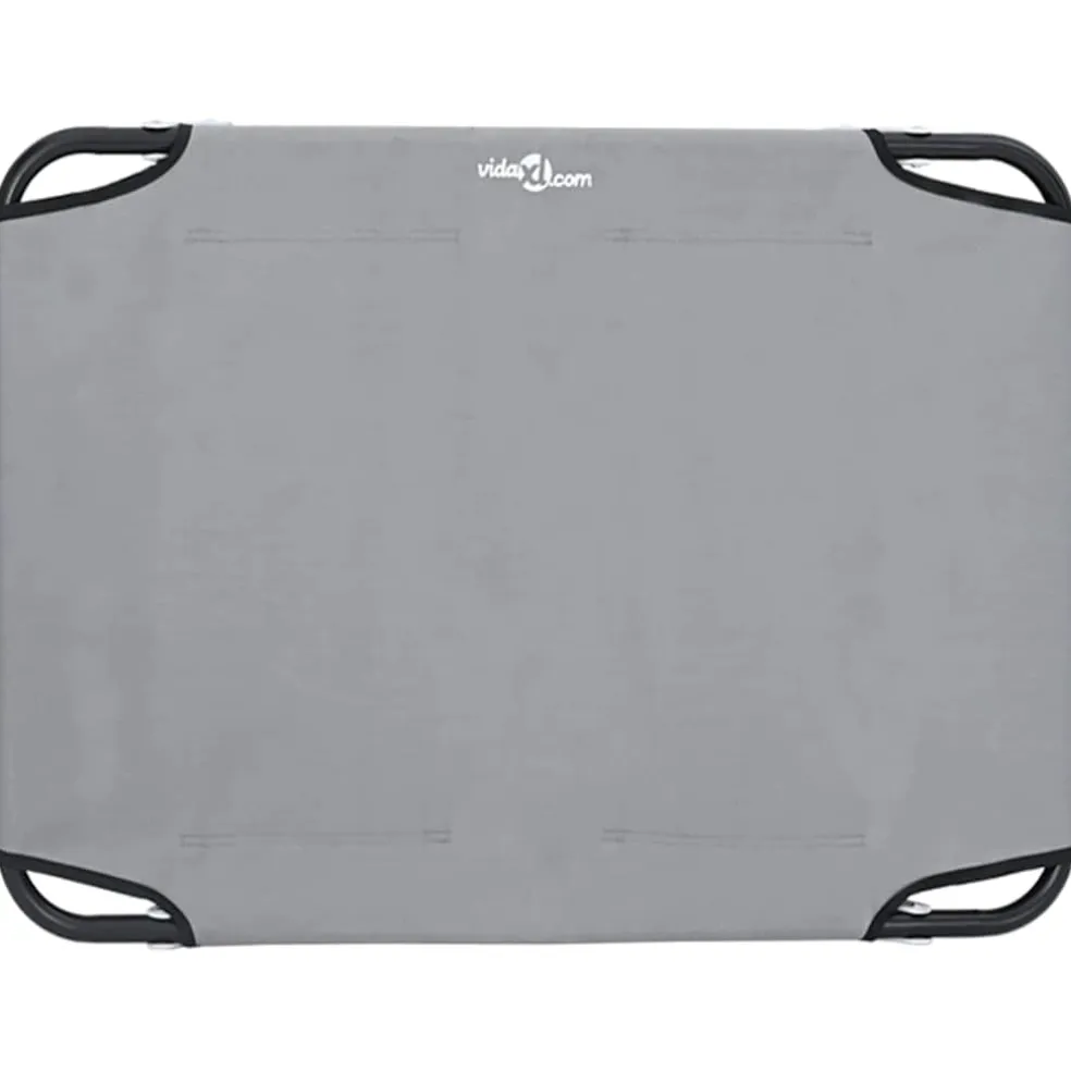 vidaXL Hondenbed 70 x 46 x 18 cm Staal Lichtgrijs