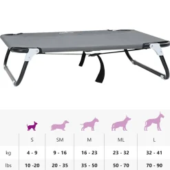 vidaXL Hondenbed 70 x 46 x 18 cm Staal Lichtgrijs