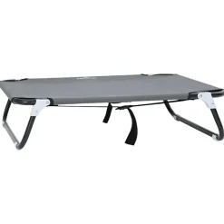 vidaXL Hondenbed 70 x 46 x 18 cm Staal Lichtgrijs