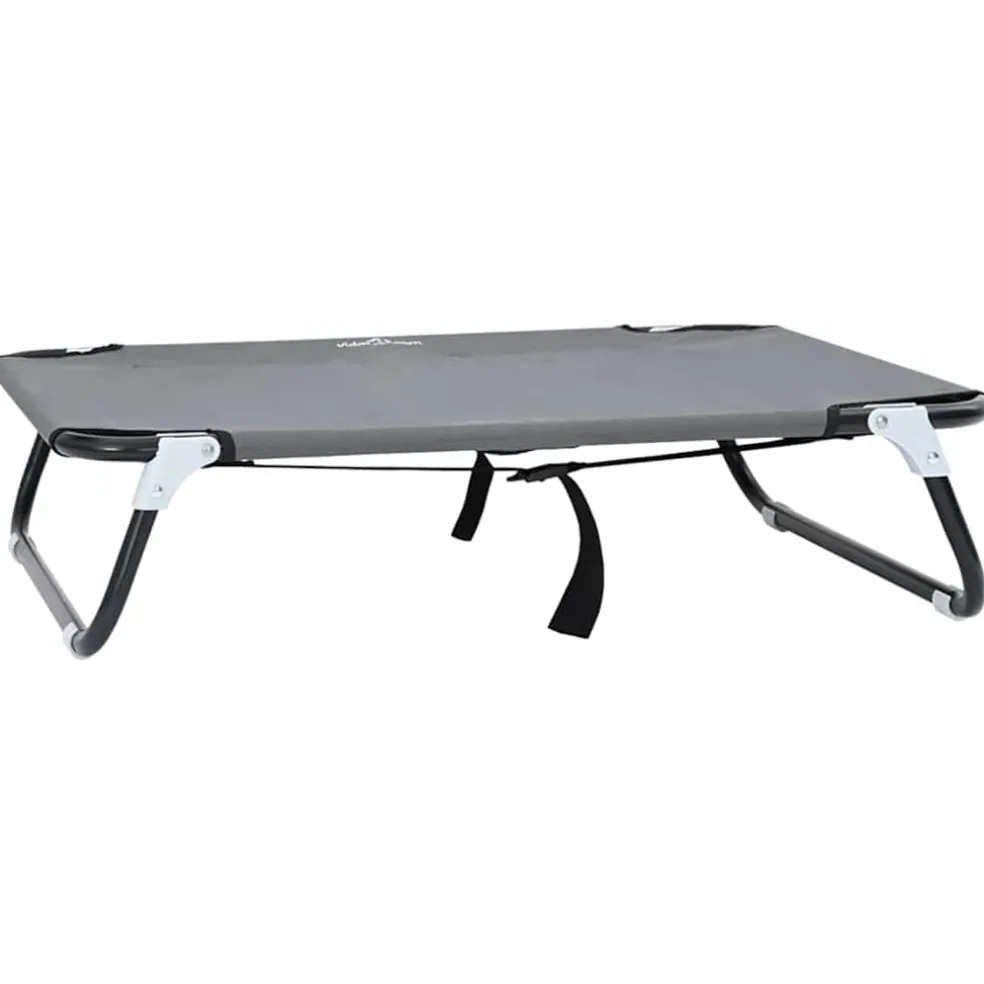 vidaXL Hondenbed 70 x 46 x 18 cm Staal Lichtgrijs