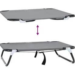 vidaXL Hondenbed 70 x 46 x 18 cm Staal Lichtgrijs