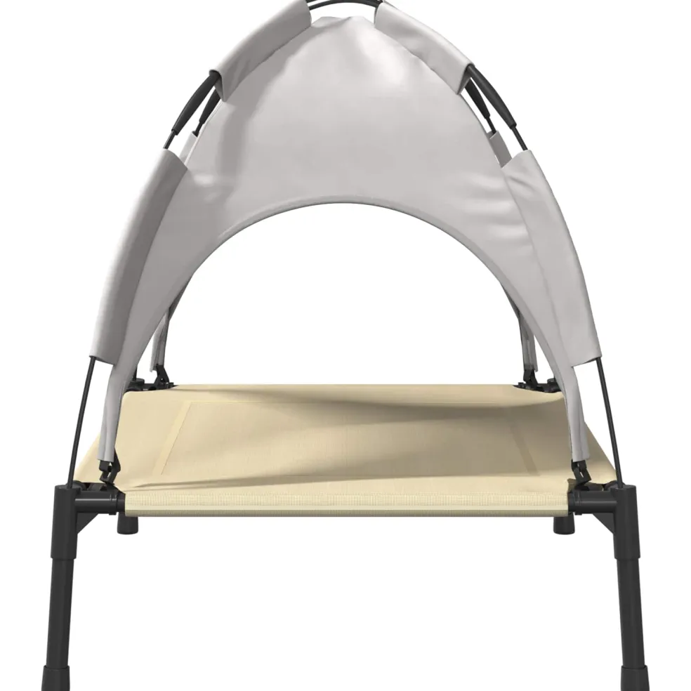 vidaXL Hondenbed 63 x 49,5 x 60 cm Staal Zilvergrijs