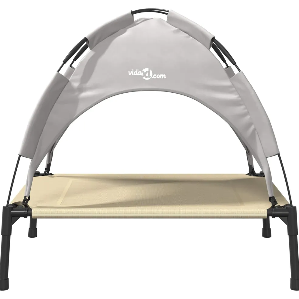 vidaXL Hondenbed 63 x 49,5 x 60 cm Staal Zilvergrijs