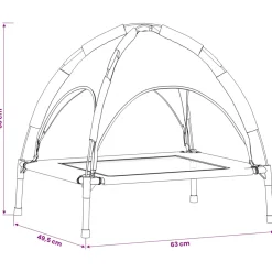 vidaXL Hondenbed 63 x 49,5 x 60 cm Staal Zilvergrijs
