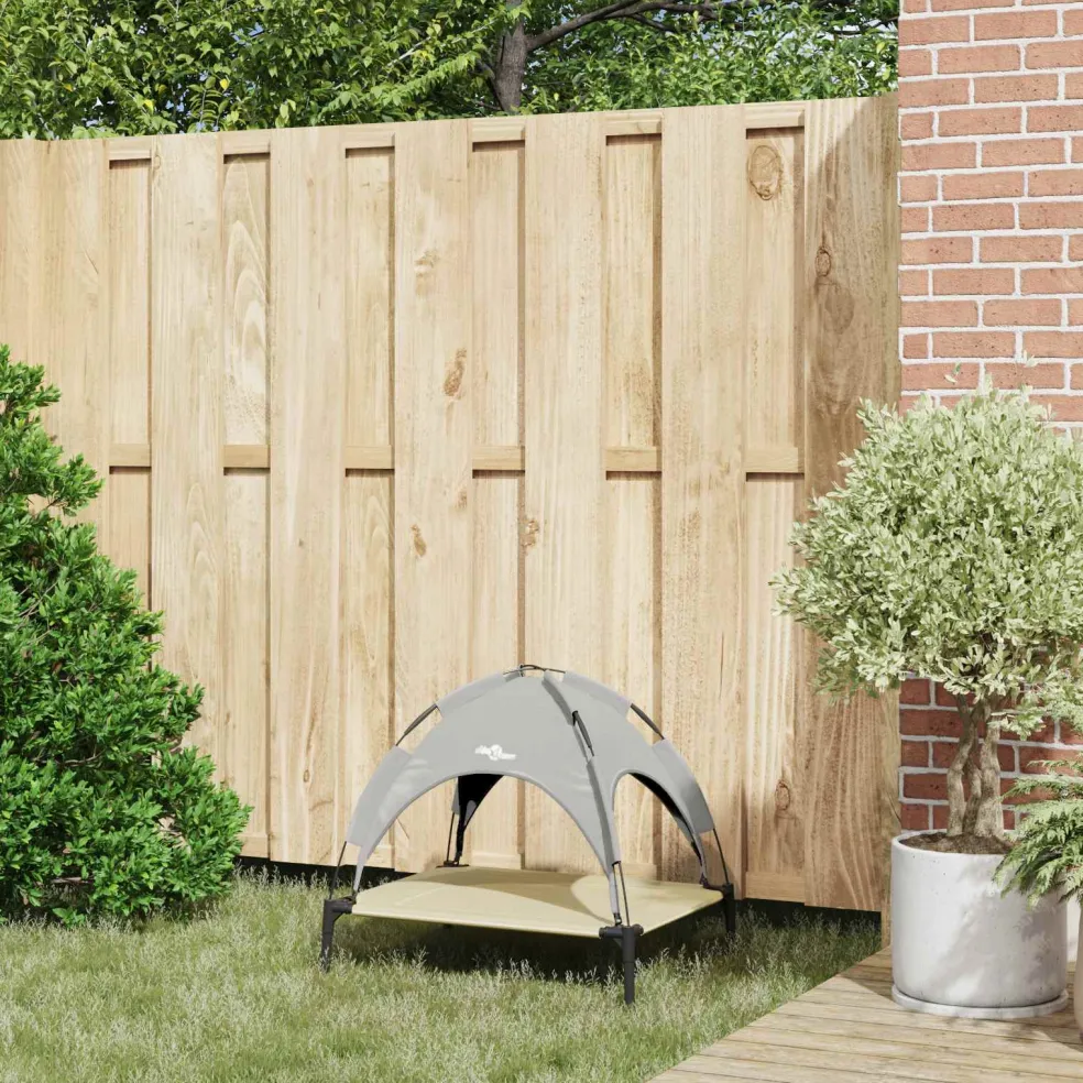 vidaXL Hondenbed 63 x 49,5 x 60 cm Staal Zilvergrijs
