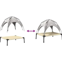 vidaXL Hondenbed 63 x 49,5 x 60 cm Staal Zilvergrijs