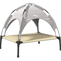 vidaXL Hondenbed 63 x 49,5 x 60 cm Staal Zilvergrijs
