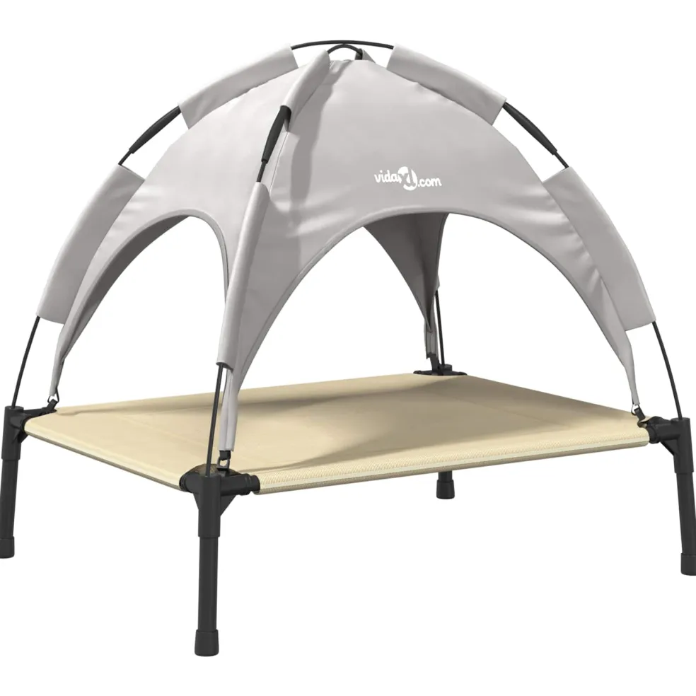 vidaXL Hondenbed 63 x 49,5 x 60 cm Staal Zilvergrijs