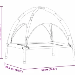 vidaXL Hondenbed 63 x 49,5 x 60 cm Staal Zwart