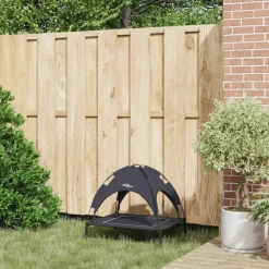 vidaXL Hondenbed 63 x 49,5 x 60 cm Staal Zwart