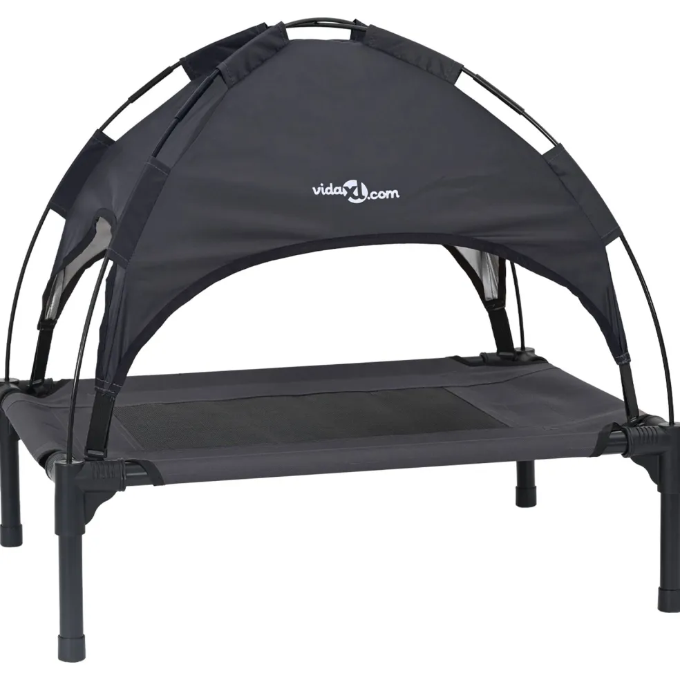 vidaXL Hondenbed Zwart 62 x 48 x 61 cm Staal