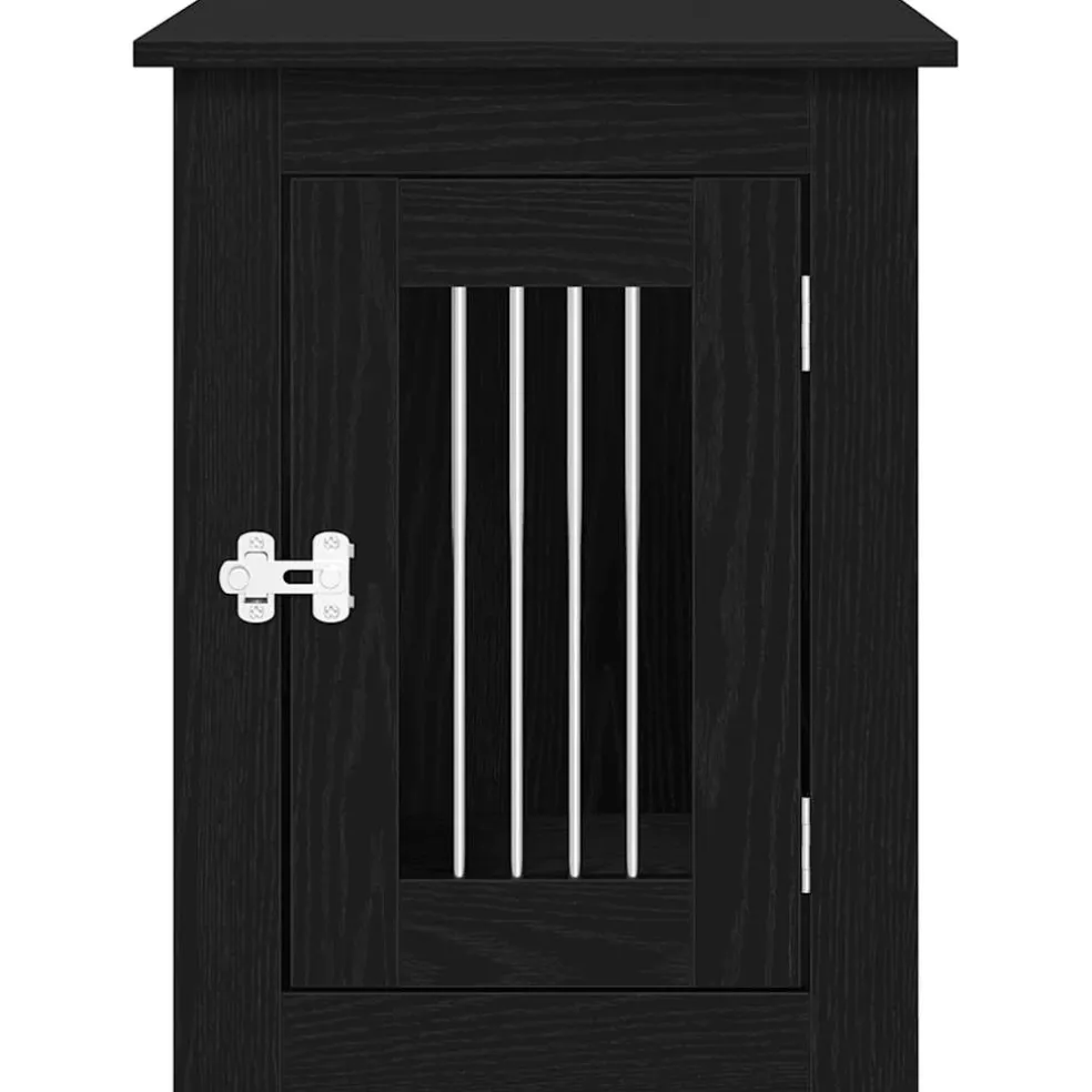 vidaXL Hondenbenchmeubel 45x62x59 cm bewerkt hout zwart eikenkleurig