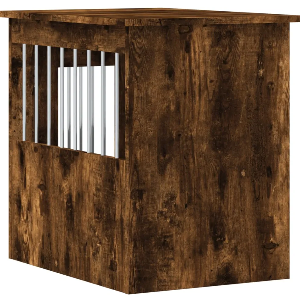 vidaXL Hondenbench 45x62x59 cm bewerkt hout gerookt eikenkleurig