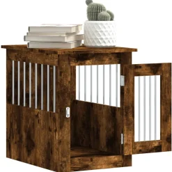 vidaXL Hondenbench 45x62x59 cm bewerkt hout gerookt eikenkleurig
