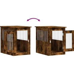 vidaXL Hondenbench 45x62x59 cm bewerkt hout gerookt eikenkleurig