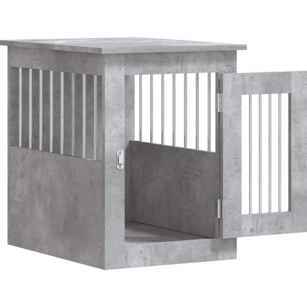 vidaXL Hondenbench 45x62x59 cm bewerkt hout betongrijs