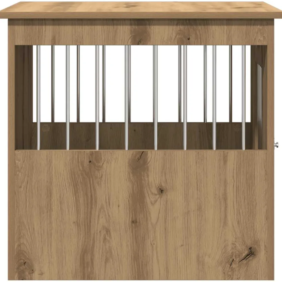 vidaXL Hondenbench 45x62x59 cm bewerkt hout artisanaal eikenkleurig