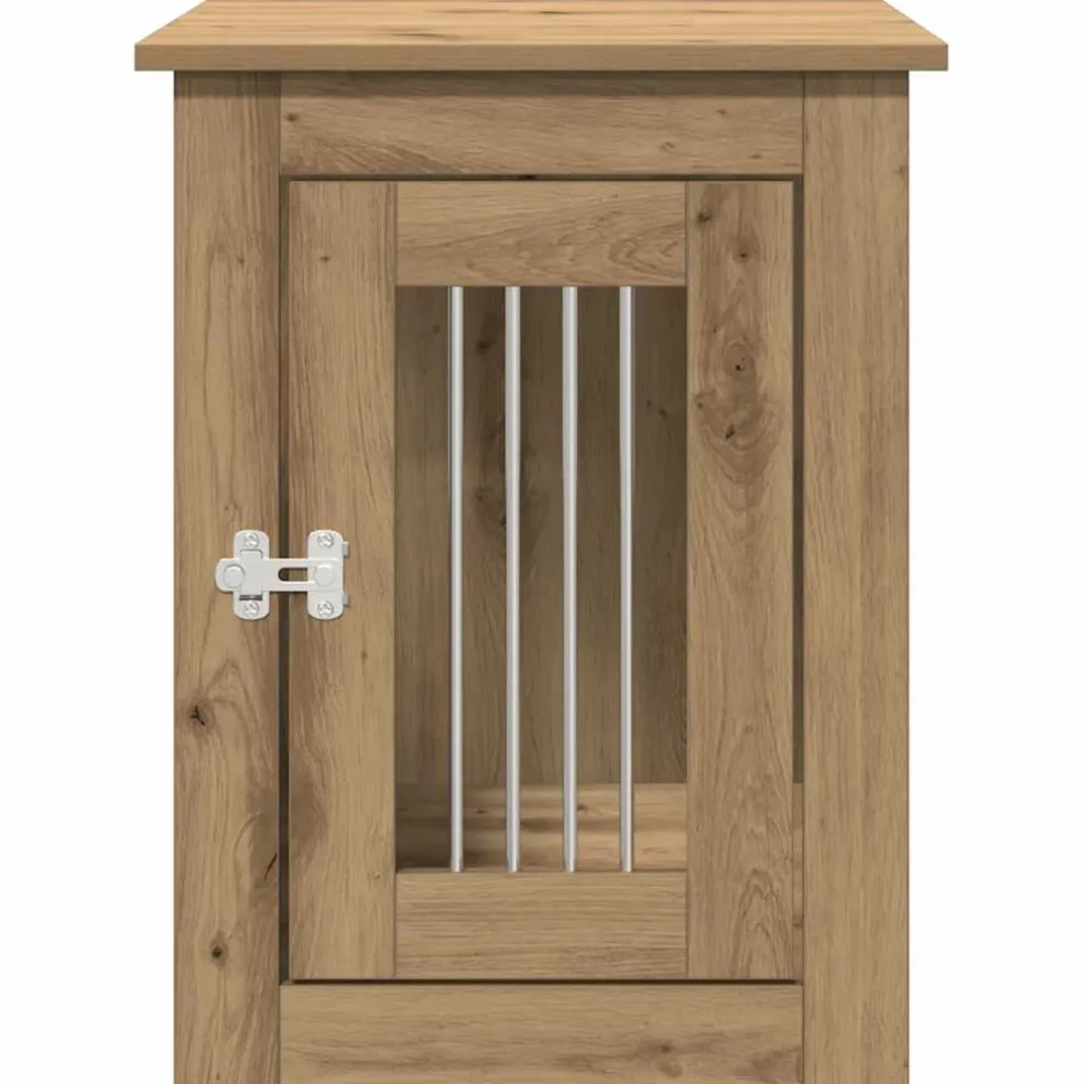 vidaXL Hondenbench 45x62x59 cm bewerkt hout artisanaal eikenkleurig