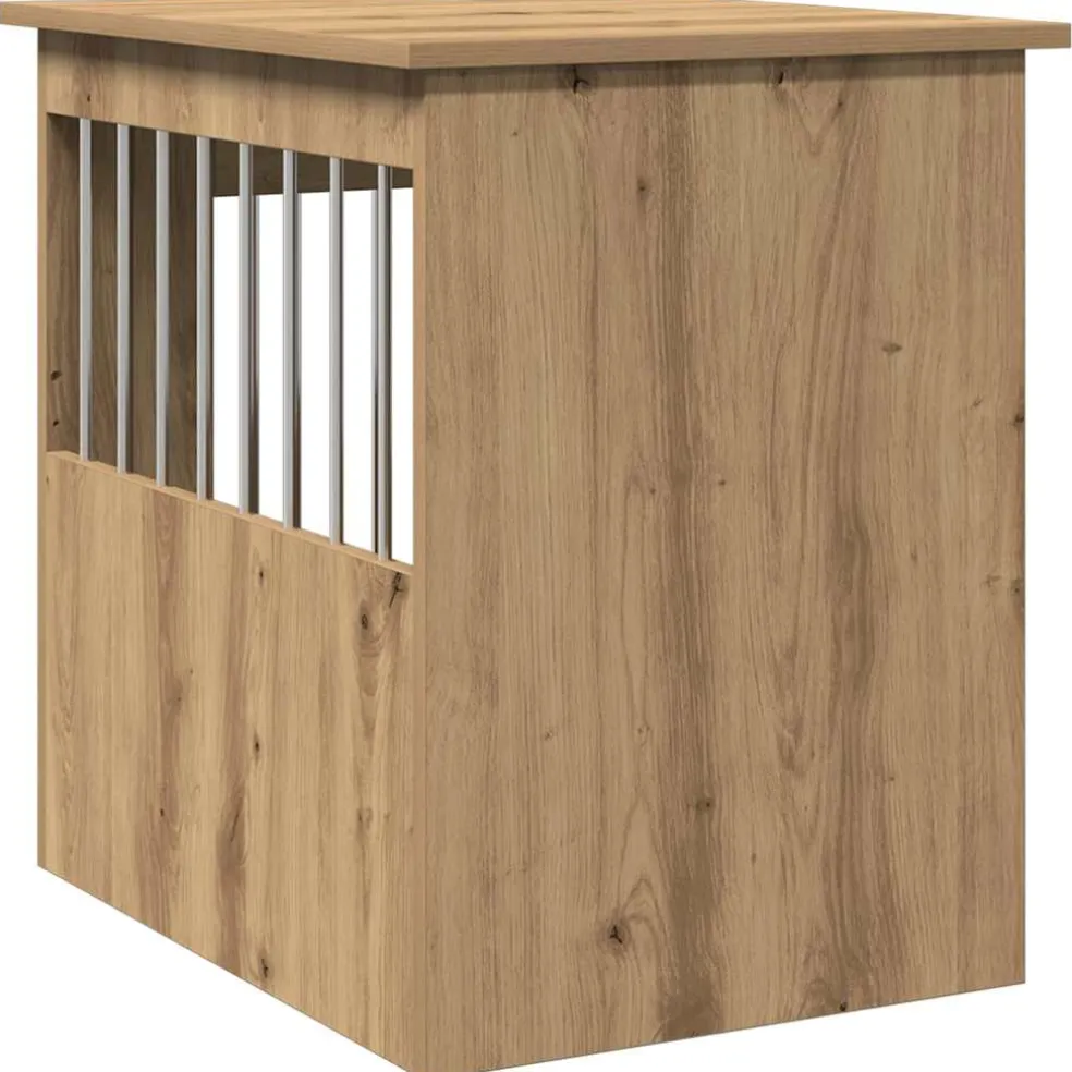 vidaXL Hondenbench 45x62x59 cm bewerkt hout artisanaal eikenkleurig