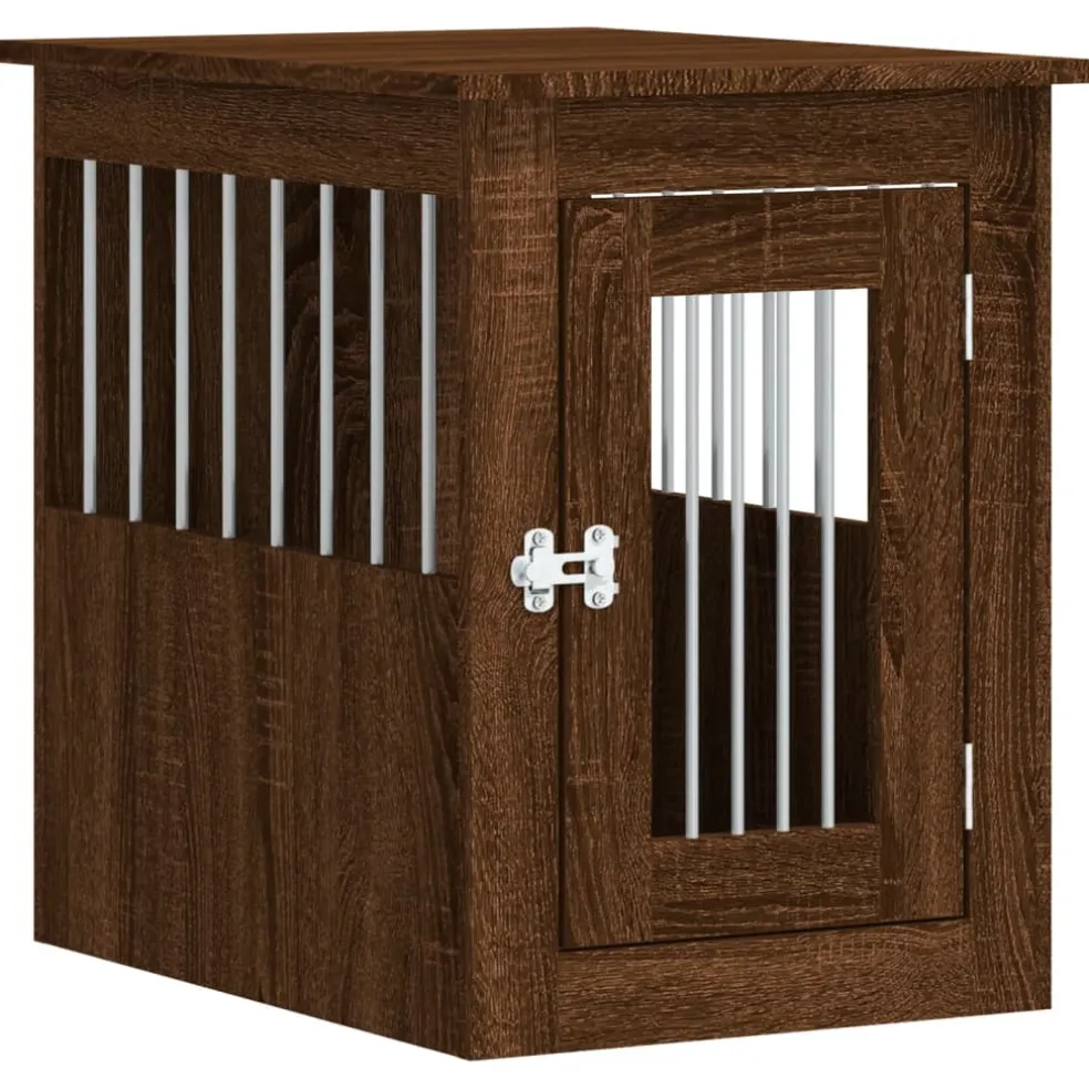 vidaXL Hondenbench 45x62x59 cm bewerkt hout bruin eikenkleur