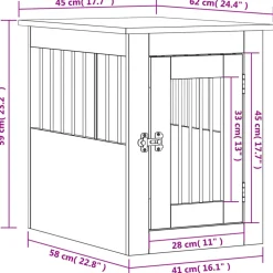 vidaXL Hondenbench 45x62x59 cm bewerkt hout sonoma eikenkleurig