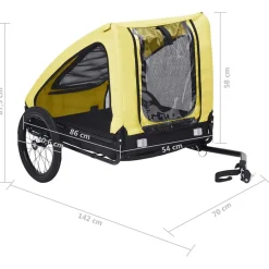vidaXL Hondenfietstrailer geel en zwart