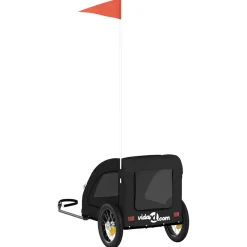 vidaXL Hondenfietstrailer oxford stof en ijzer zwart