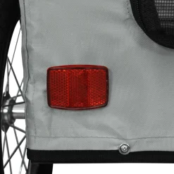 vidaXL Hondenfietstrailer oxford stof en ijzer grijs