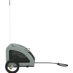 vidaXL Hondenfietstrailer oxford stof en ijzer grijs