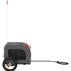 vidaXL Hondenfietstrailer oxford stof en ijzer rood en grijs