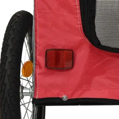 vidaXL Hondenfietstrailer oxford stof en ijzer rood en grijs