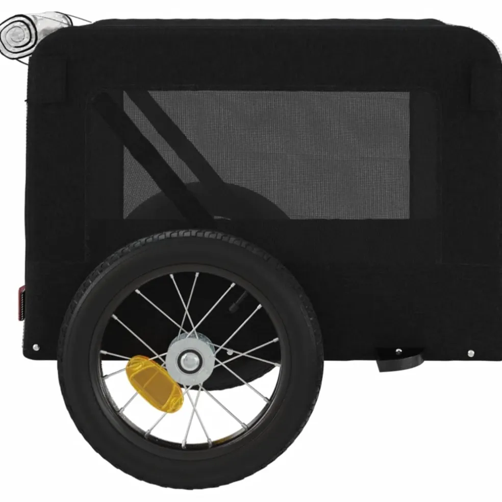 vidaXL Hondenfietstrailer oxford stof en ijzer zwart