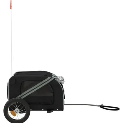 vidaXL Hondenfietstrailer oxford stof en ijzer grijs en zwart