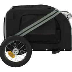 vidaXL Hondenfietstrailer oxford stof en ijzer grijs en zwart