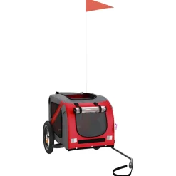 vidaXL Hondenfietstrailer oxford stof en ijzer rood