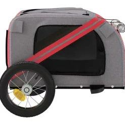 vidaXL Hondenfietstrailer oxford stof en ijzer rood
